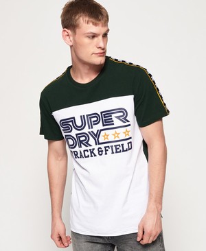 Superdry Triple Star Taped Oversized Férfi Pólók Sötét Zöld | DLVIZ0432